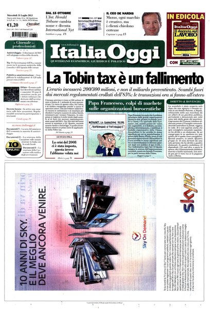 Italia oggi : quotidiano di economia finanza e politica